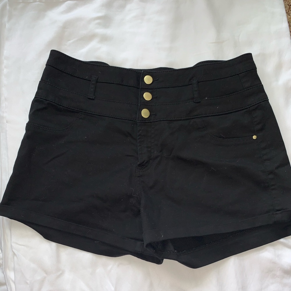 High Waisted Black Shorts